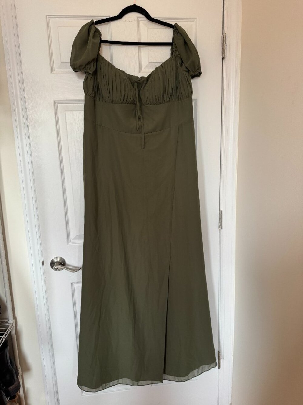 NWT JJ's House Olive Green Chiffon Maxi Dress Size 20